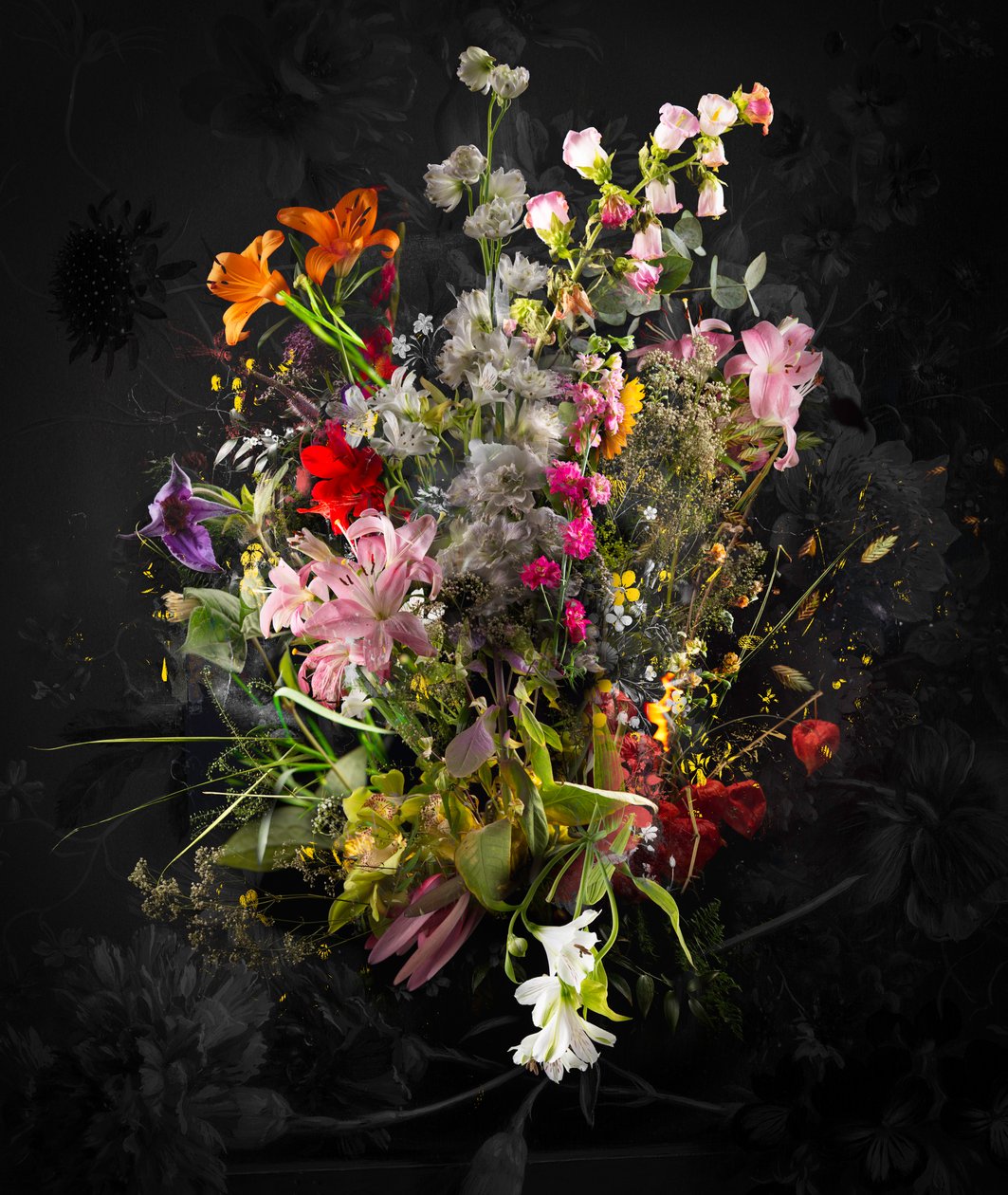 Bouquet XXXIX, 2020 (blandet medier på lærred) af Teis Albers