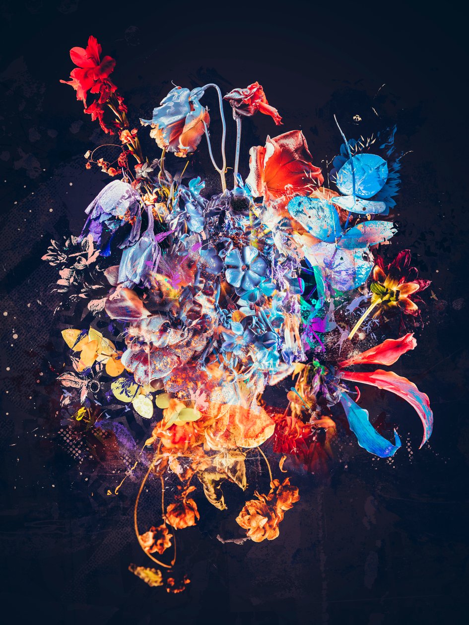 Bouquets XVII, 2018 (blandet medier på lærred) af Teis Albers
