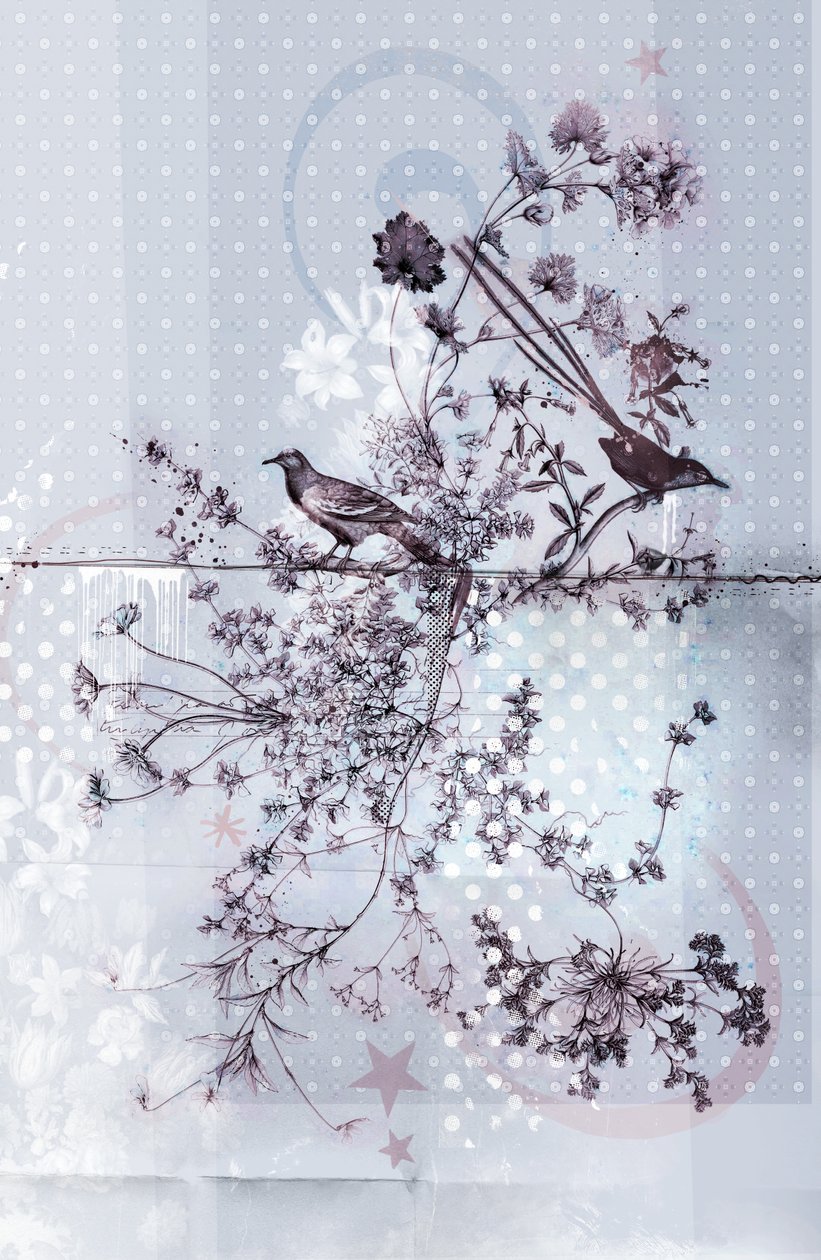 Branches of Birds, 2015 (Collage på lærred) af Teis Albers