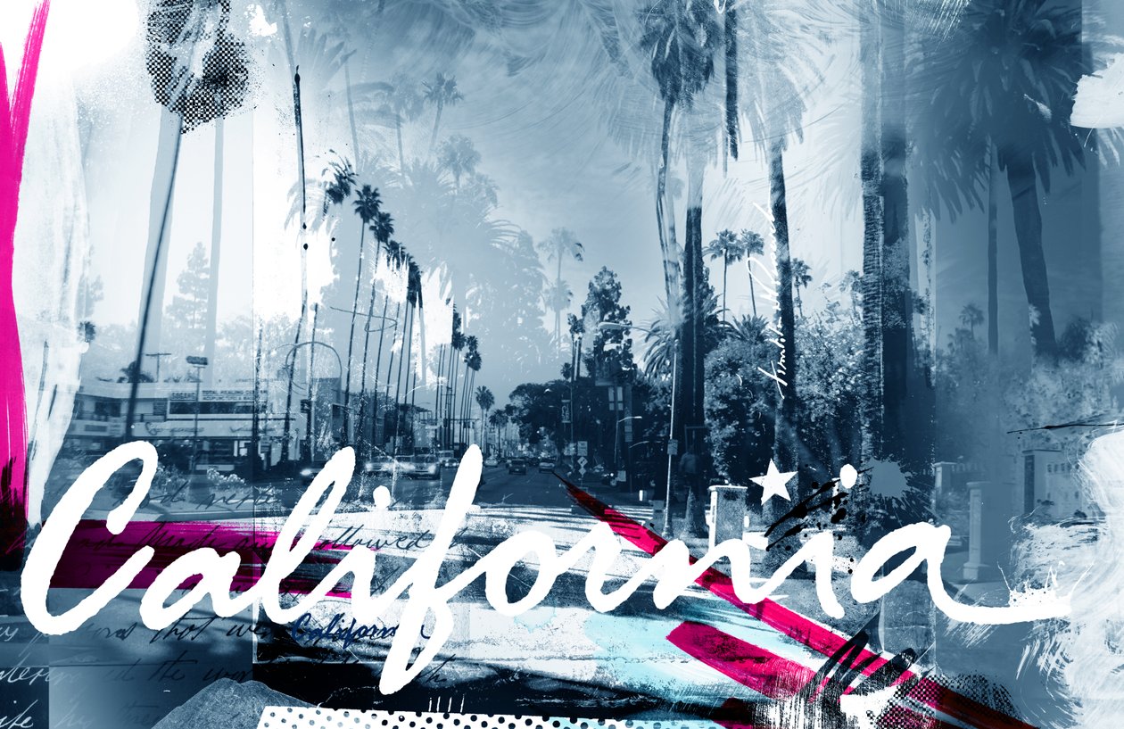 Kalifornia, 2015 (kollaasi kankaalle) af Teis Albers