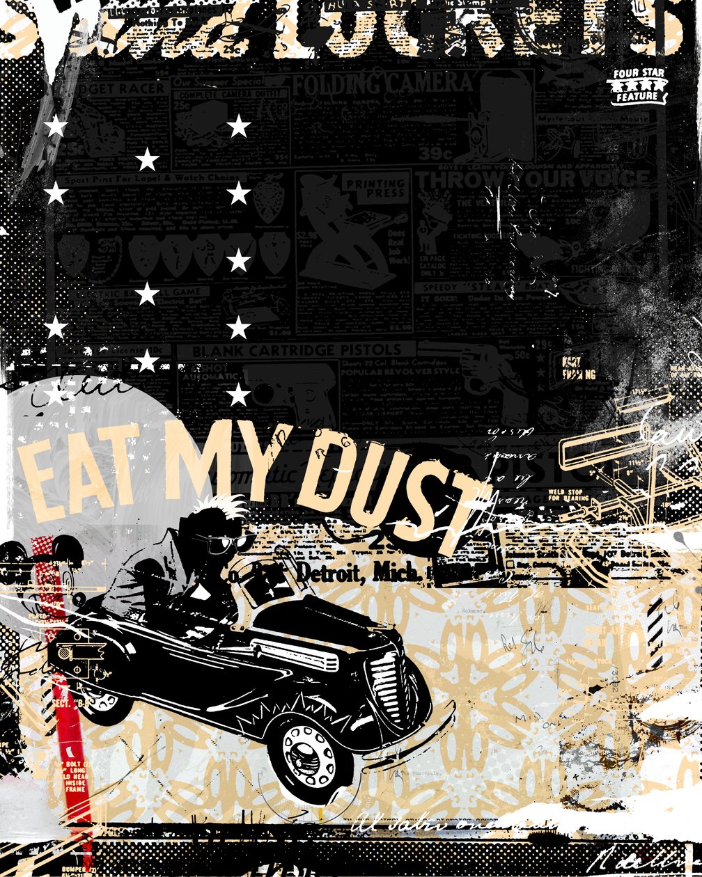 Eat my Dust, 2014 (kollaasi kankaalle) af Teis Albers