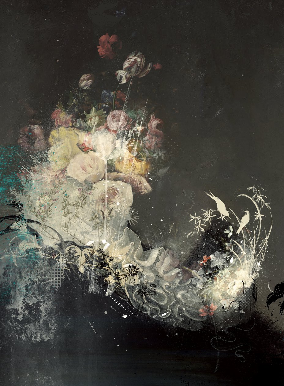 FloralCollar I, 2018 (Collage på lærred) af Teis Albers