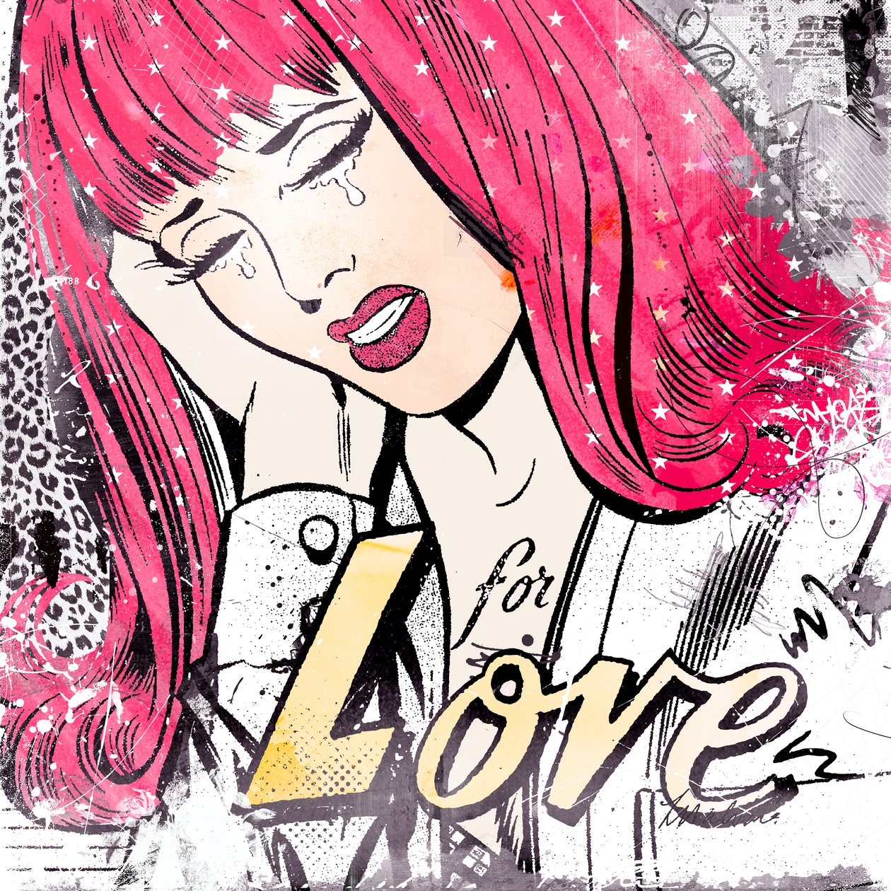 For Love, 2014 (blandet medier på lærred) af Teis Albers