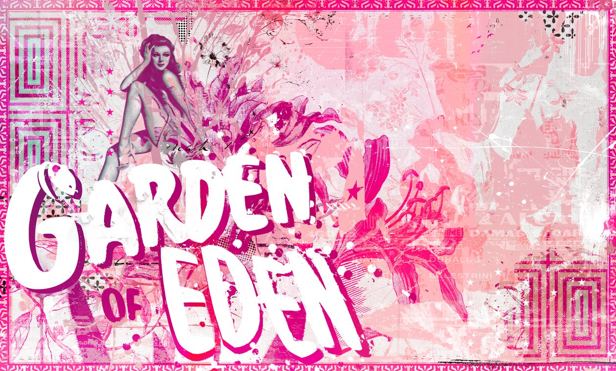 Garden of eden II, 2016 (Collage på lærred) af Teis Albers
