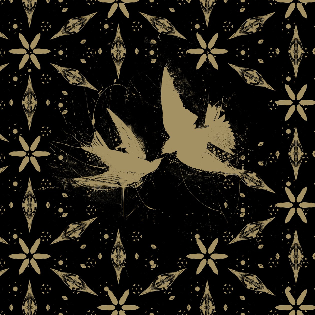 Goldbirds, 2014 (kollaasi kankaalle) af Teis Albers