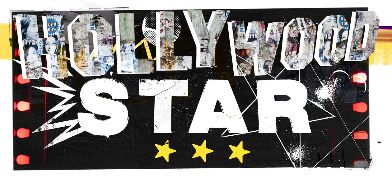 Hollywood Star, 2015 (Collage på lærred) af Teis Albers