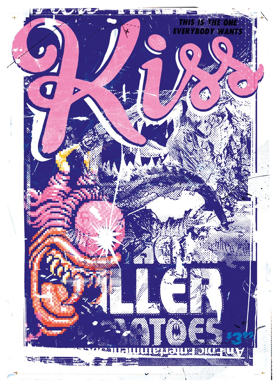 Kiss Killer, 2015 (Collage på lærred) af Teis Albers