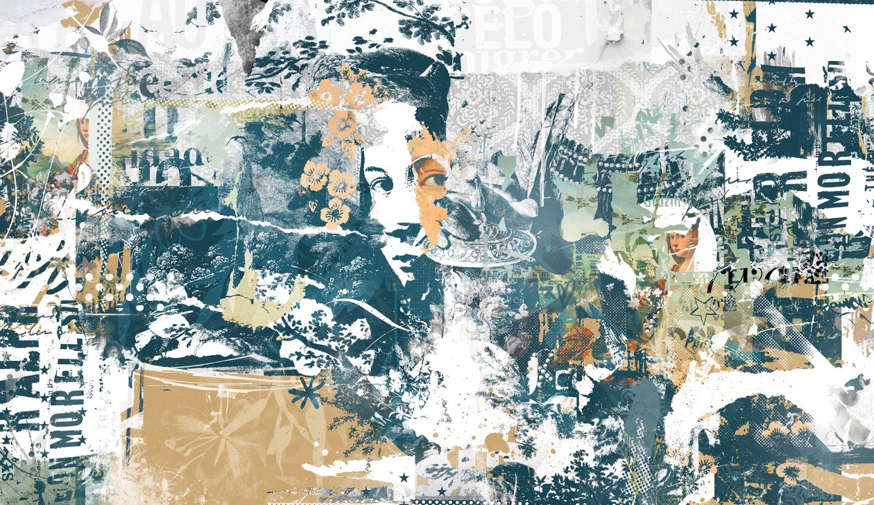 Magdalena, 2014 (Collage på lærred) af Teis Albers
