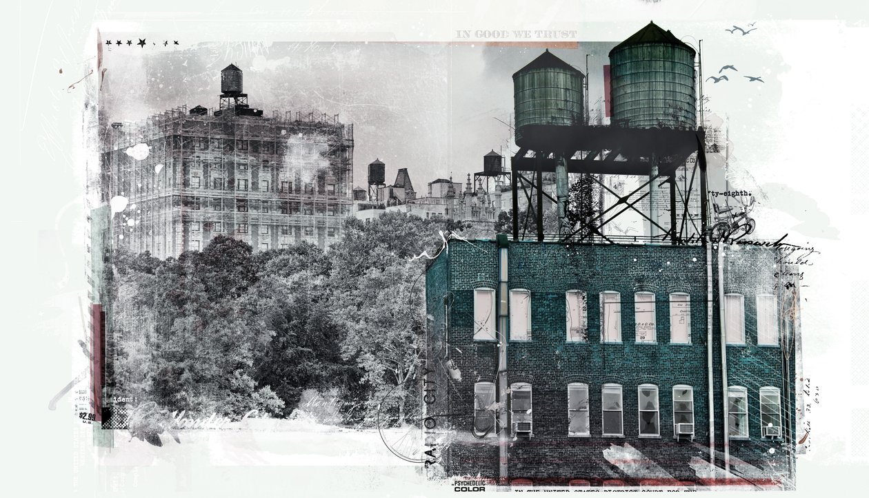 NYC II, 2017 (Collage på lærred) af Teis Albers