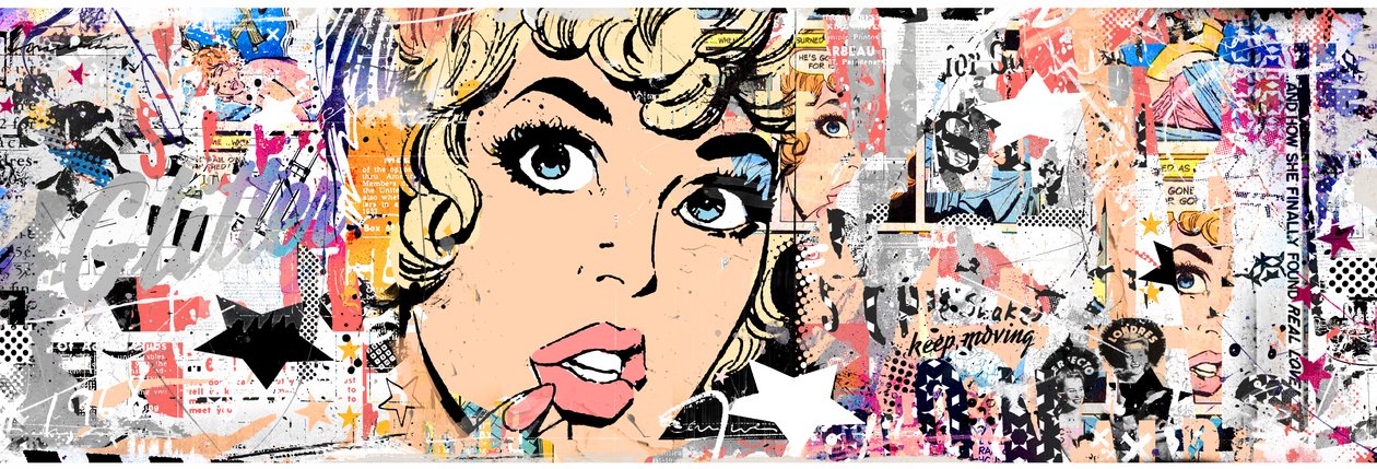 New Glitter, 2015 (Collage på lærred) af Teis Albers