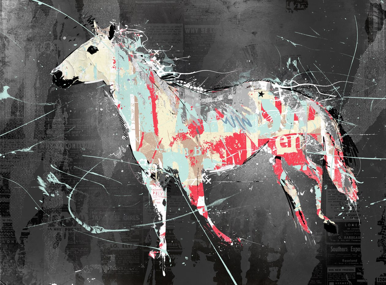 On the Run, 2016 (Collage på lærred) af Teis Albers