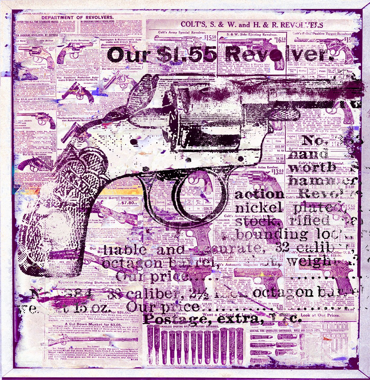 Vores 1.55 revolver, 2015 (blandet medier på lærred) af Teis Albers