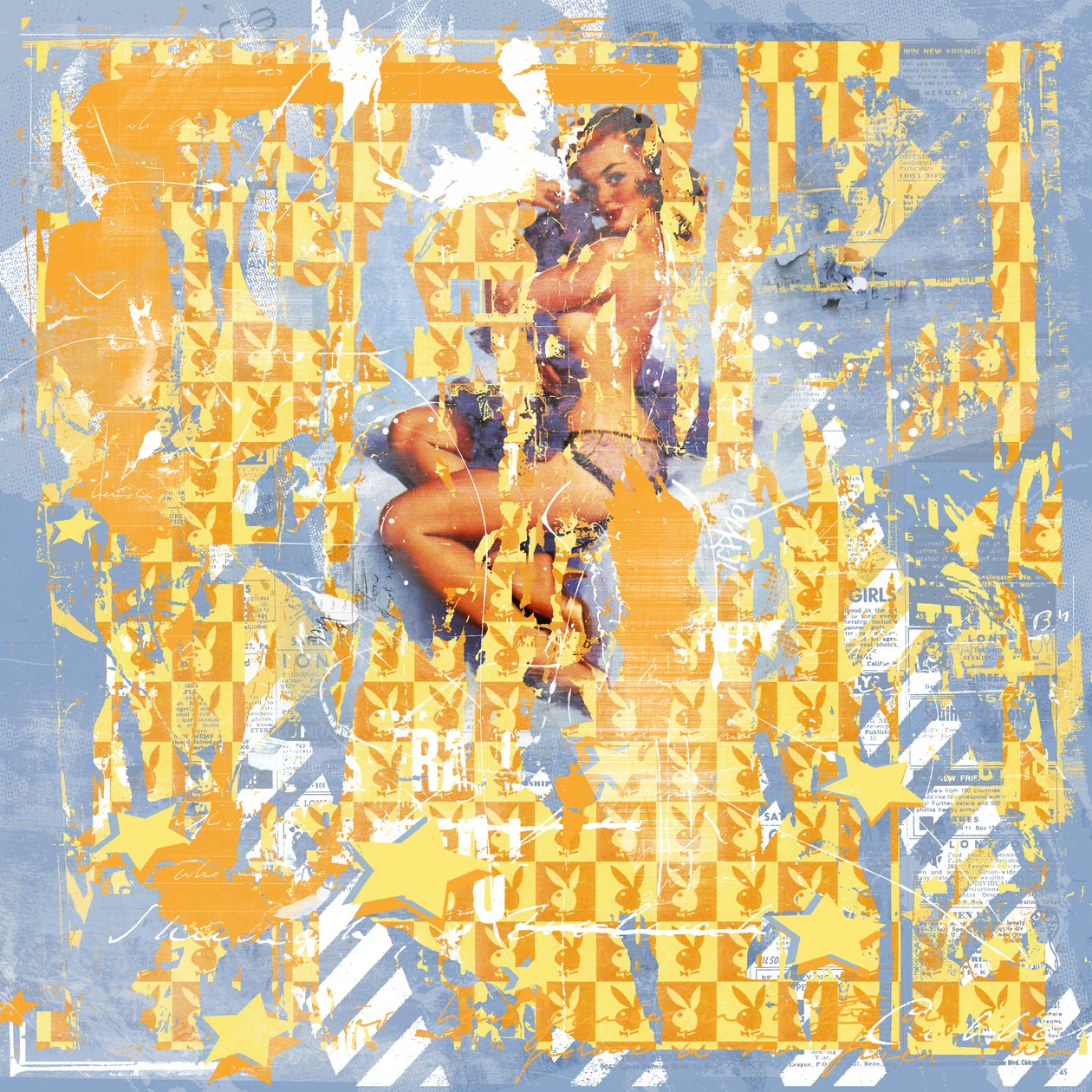 Pin up II, 2015 (Collage på lærred) af Teis Albers