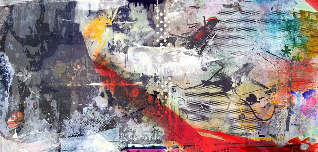 Pretty Birdy, 2015 (blandet medier på lærred) af Teis Albers