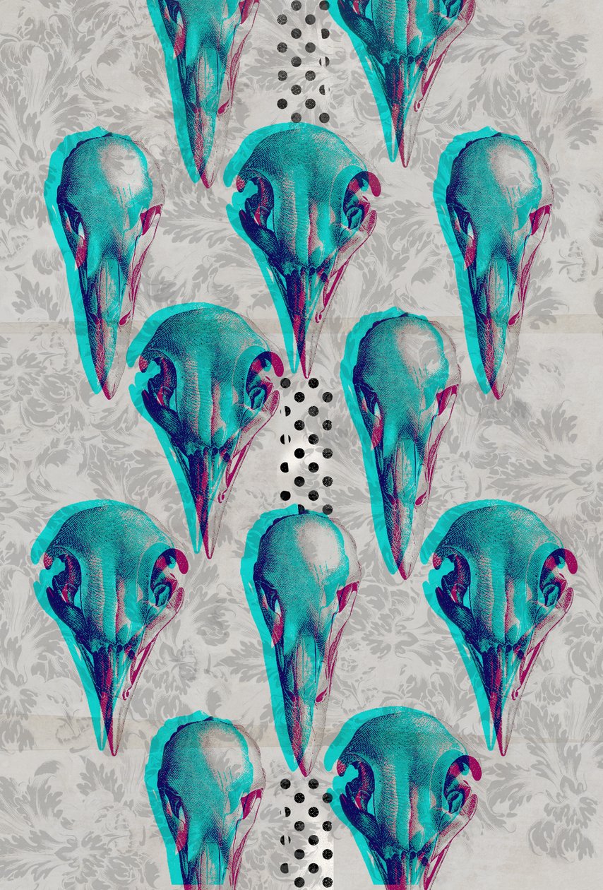 Series of Skulls, 2016 (Collage på lærred) af Teis Albers