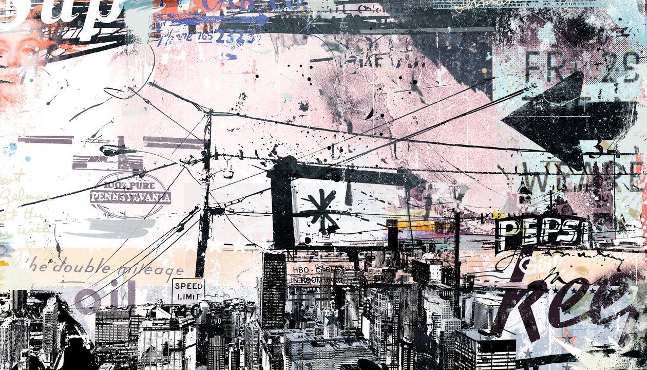 Urbanise, 2016 (Collage på lærred) af Teis Albers