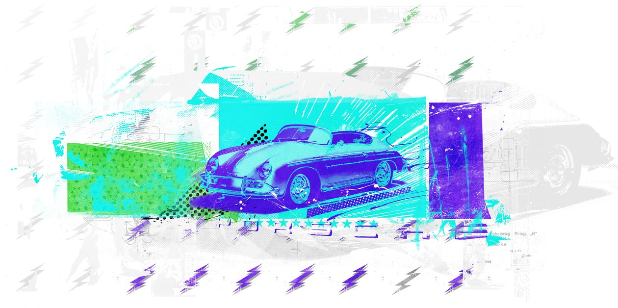 Vintage Futurism, 2015 (Collage på lærred) af Teis Albers