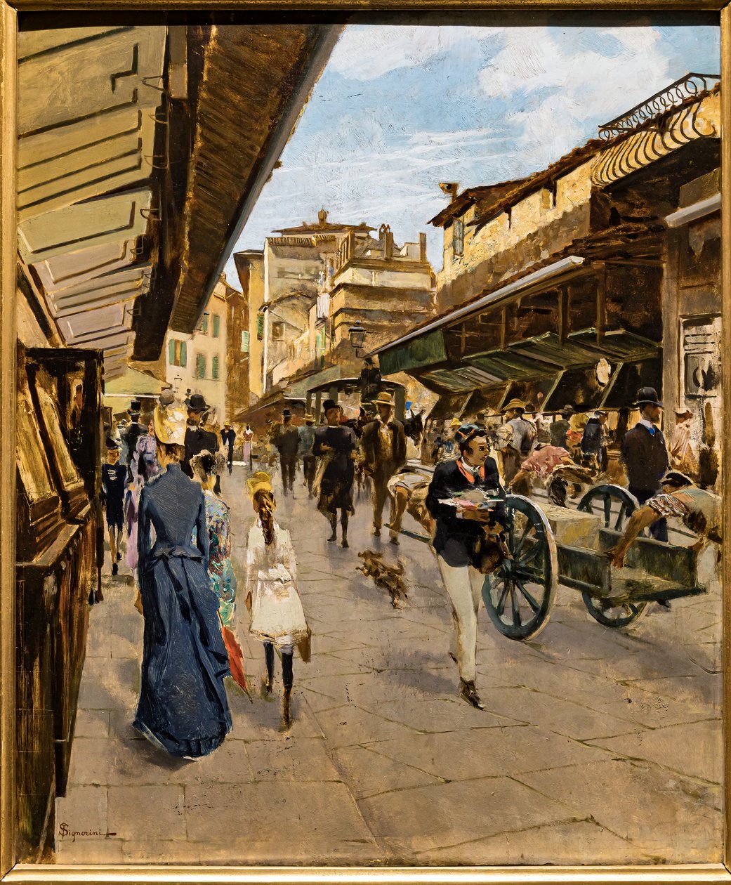 Gamle bro i Firenze, ca. 1882 (olie på lærred) af Telemaco Signorini