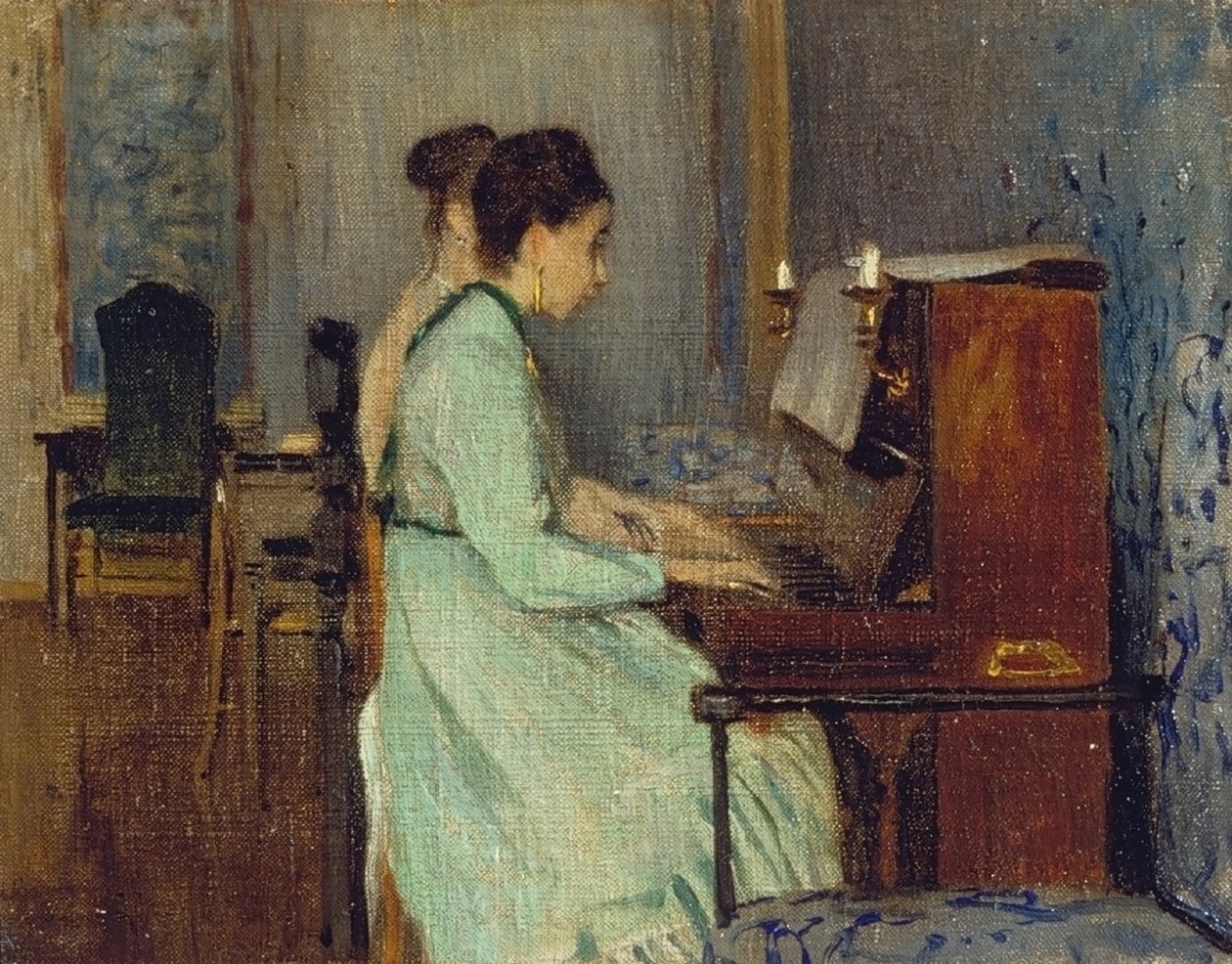 Klavertime, ca. 1868 (olie på lærred) af Telemaco Signorini