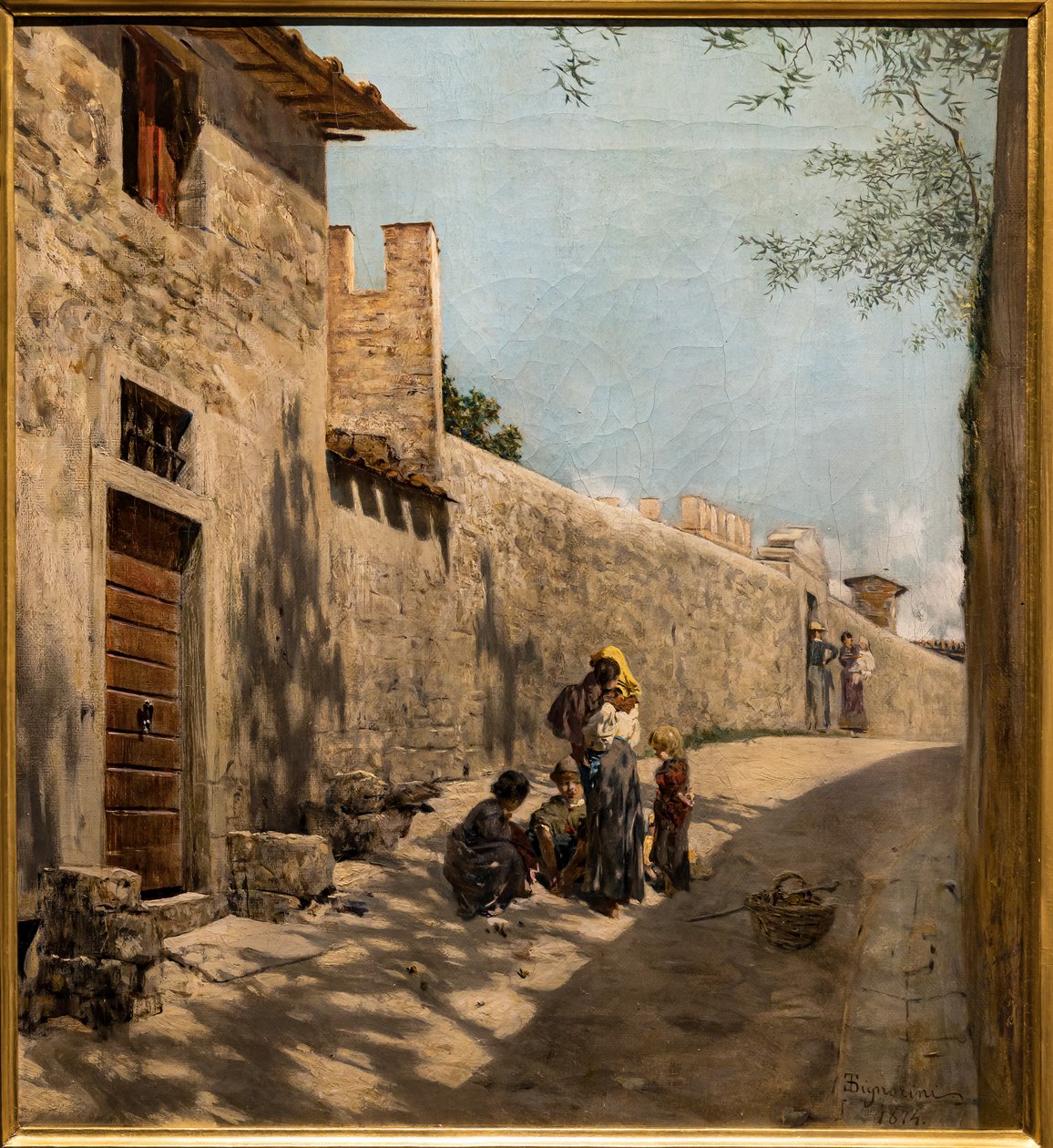 Lille Toscana-gade med figurer af Telemaco Signorini