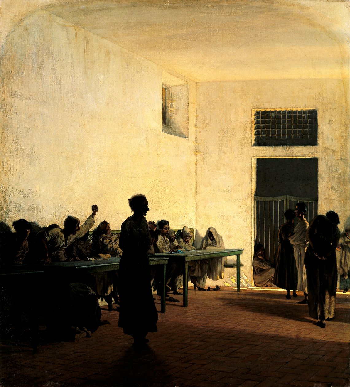 Ward of Madwomen på St. Bonifazio i Firenze af Telemaco Signorini (1835-1901) af Telemaco Signorini