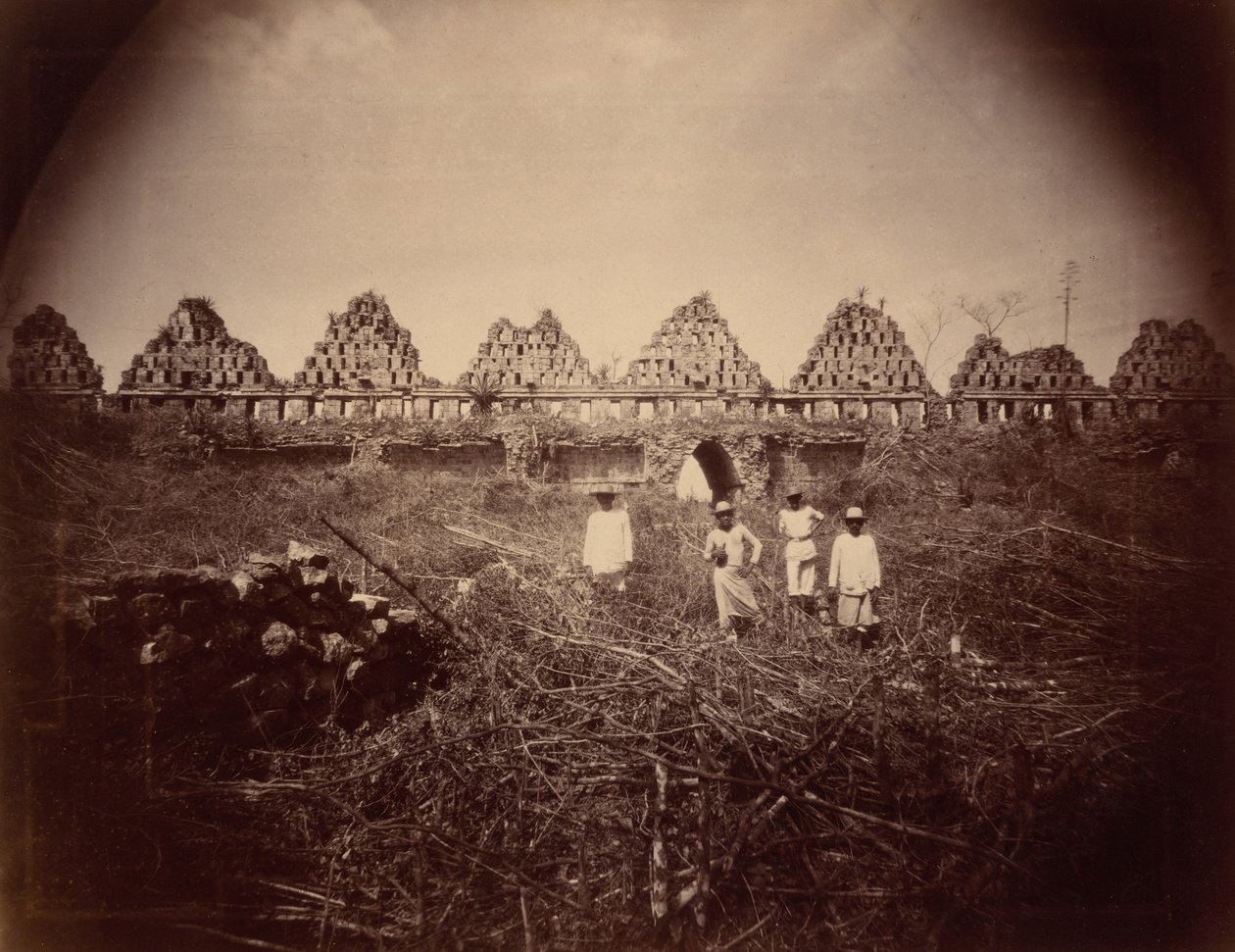 El Palacio de las Palomas, Uxmal (Duernes Palads, Uxmal),1893 (foto) af Teoberto Maler