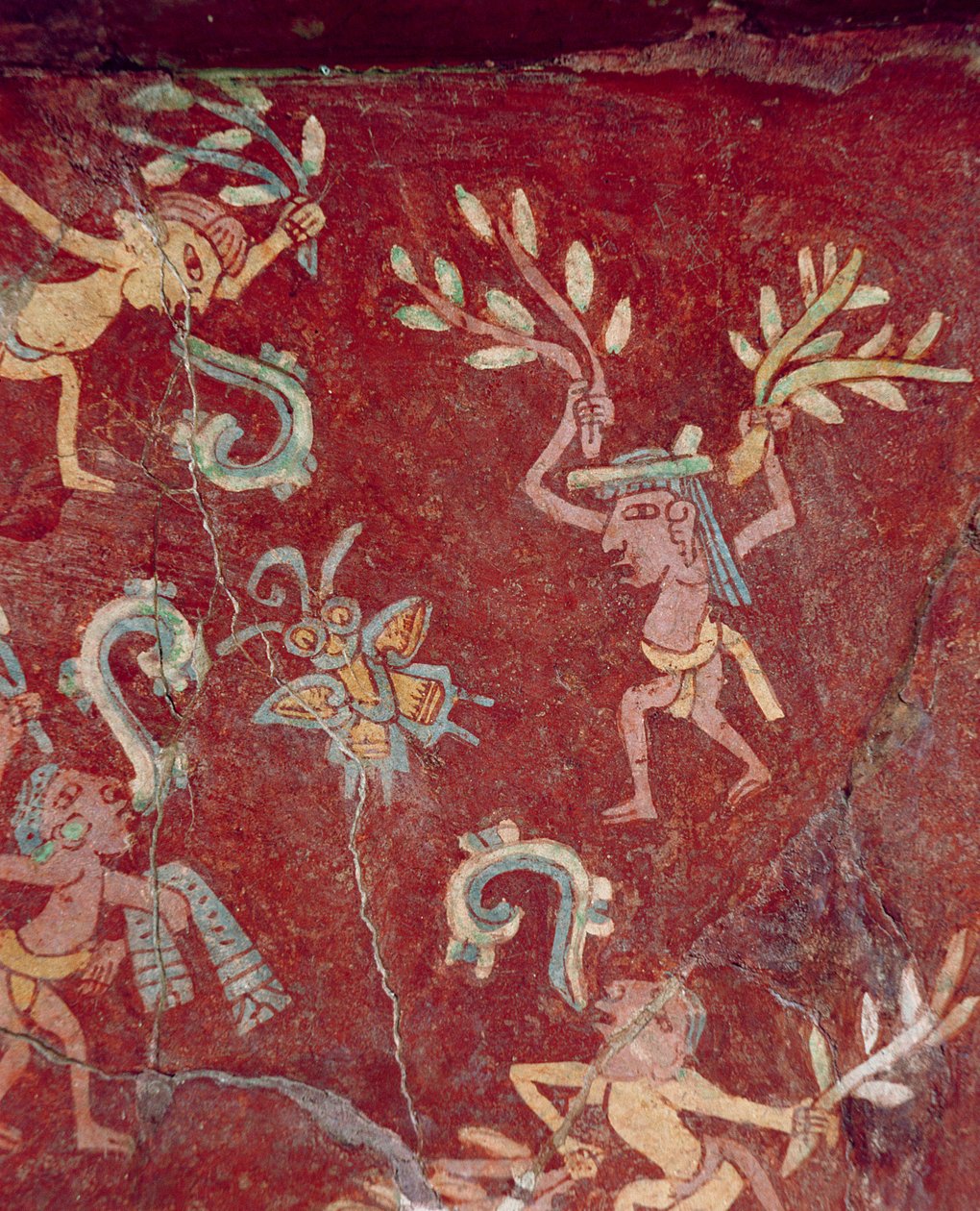 Fresco fra Palace of Tepantitla 407318 små figurer, hvoraf mange har 