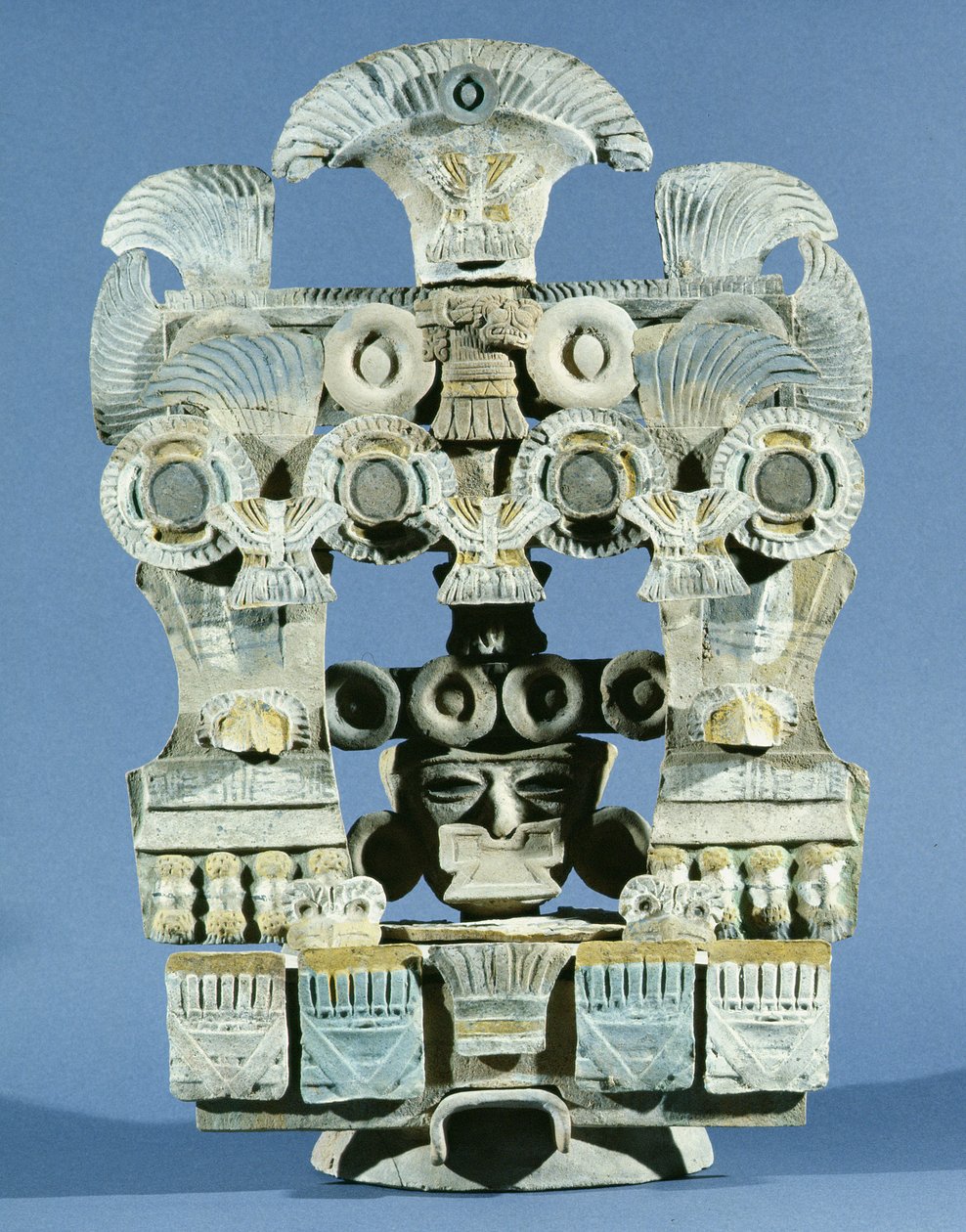 Låg til et røgelseskar (keramik) af Teotihuacan