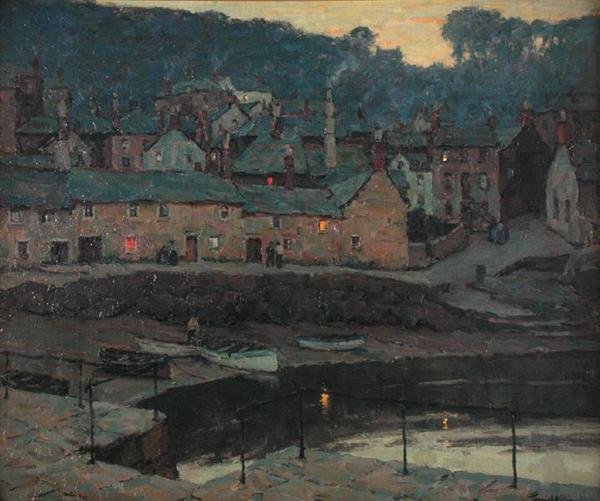 Aften, musehul, Cornwall (olie på lærred) af Terrick Williams