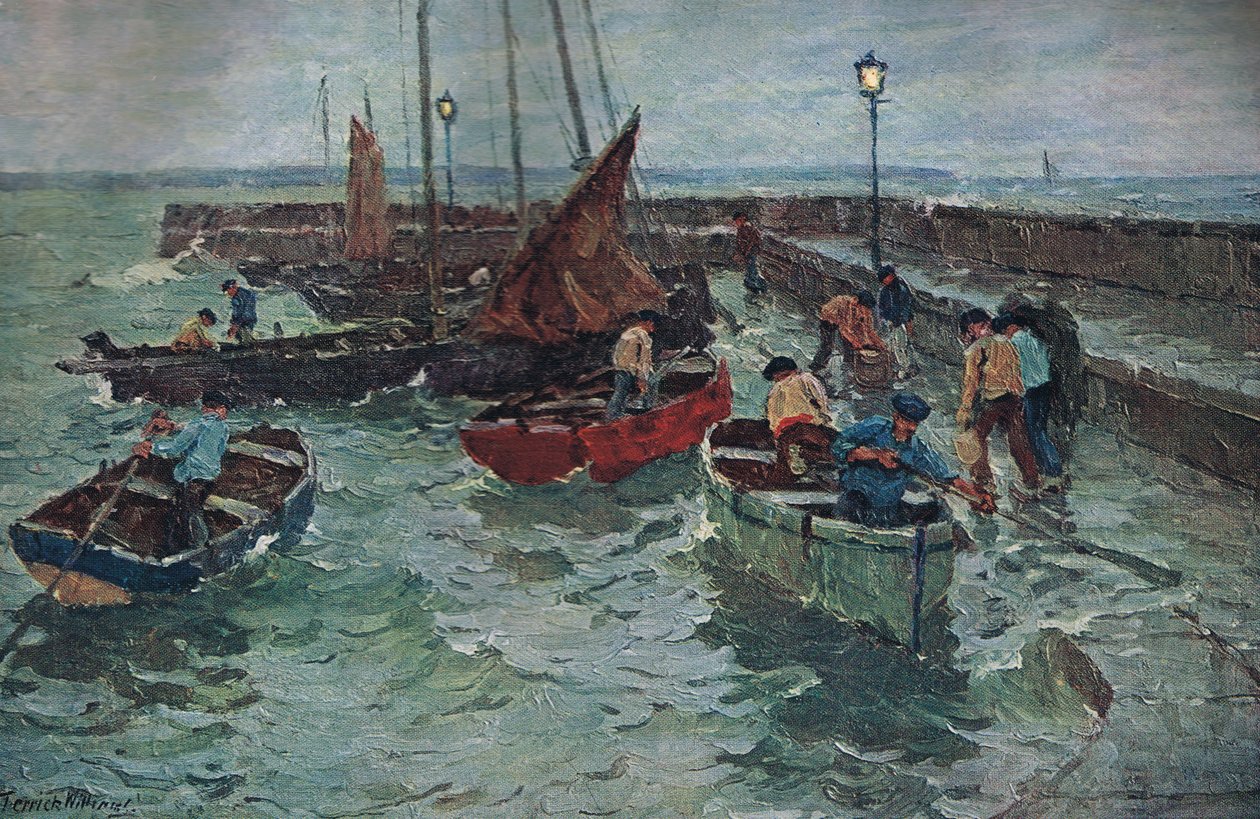 Havnescene, ca. 1915 af Terrick Williams