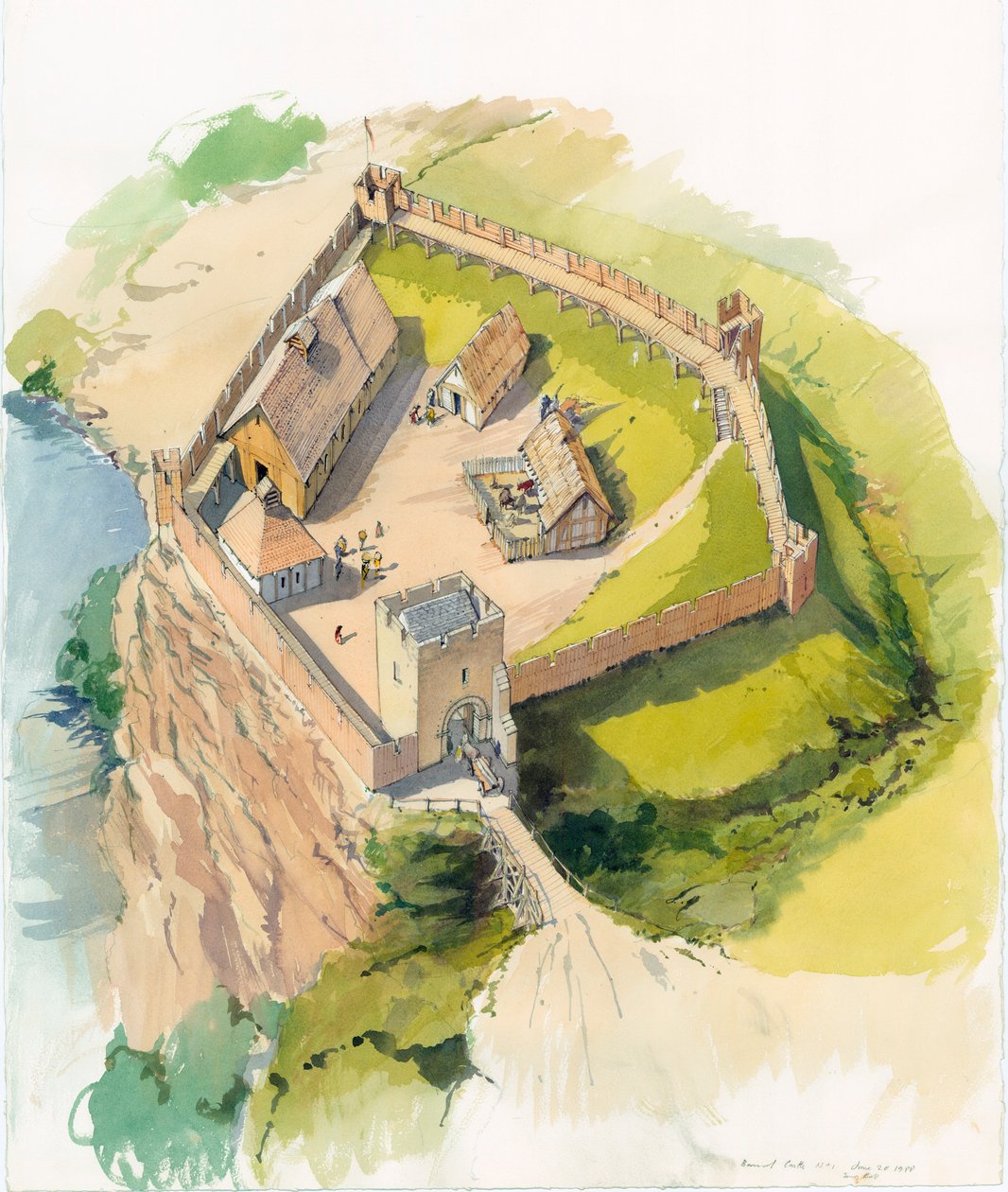 Barnard Castle, Durham, c1100 af Terry Ball