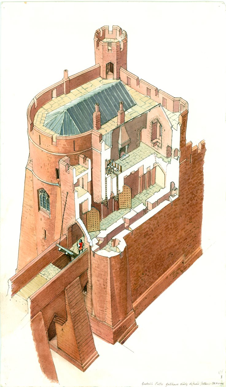 Goodrich Castle, 15. århundrede, c1990-2010 af Terry Ball
