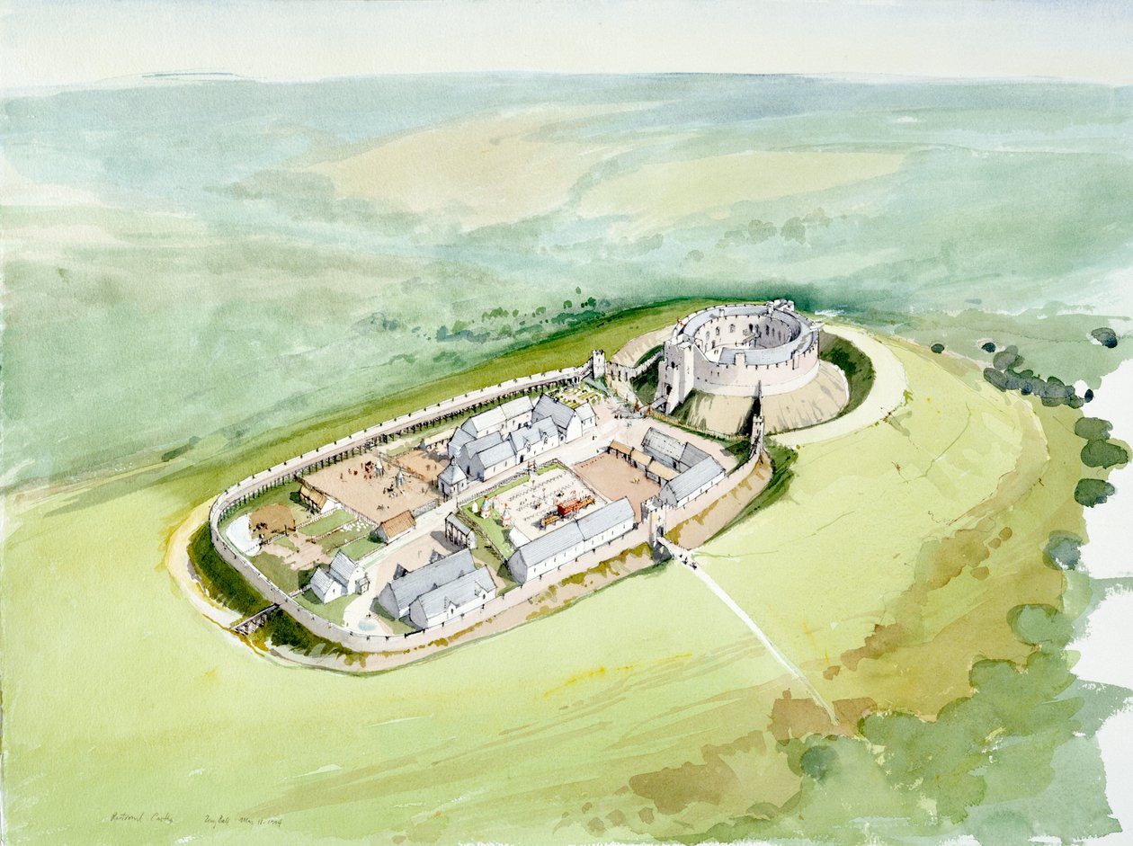 Restormel Castle, 14. århundrede, c1990-2010 af Terry Ball