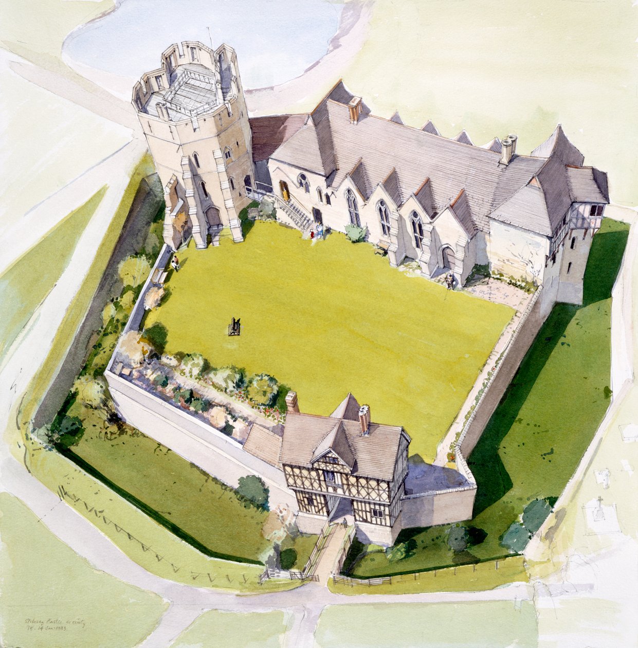 Stokesay Castle, c2010 af Terry Ball