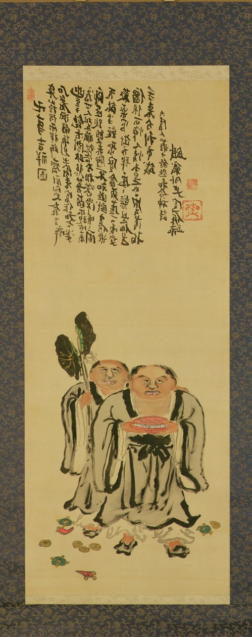 Kanzan og Jittoku af Tessai Tomioka (1836-1924) af Tessai Tomioka