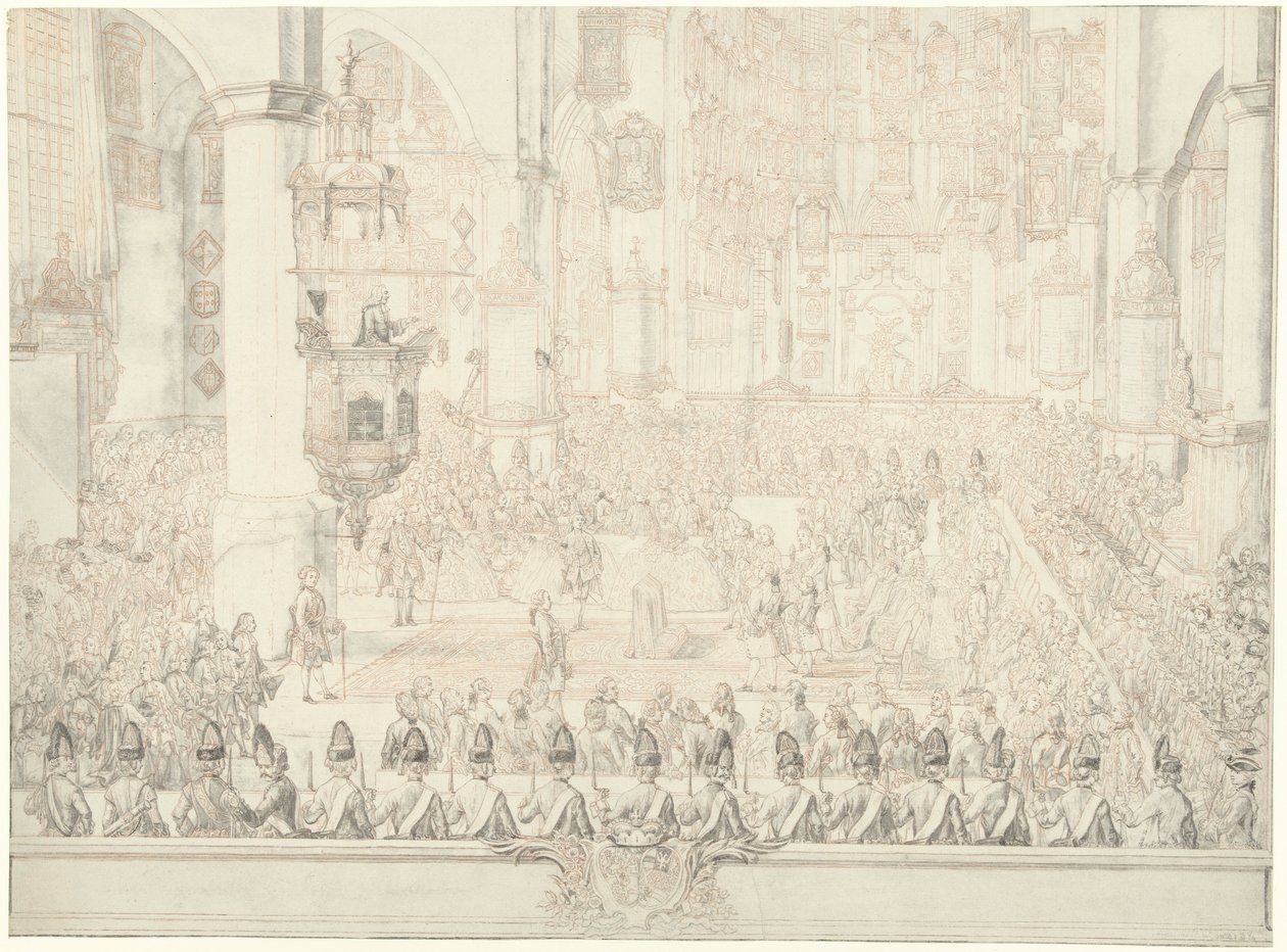 Ægteskab mellem Karel Christian van Nassau-Weilburg og prinsesse Carolina, 1760 af Tethart Philip Christian Haag