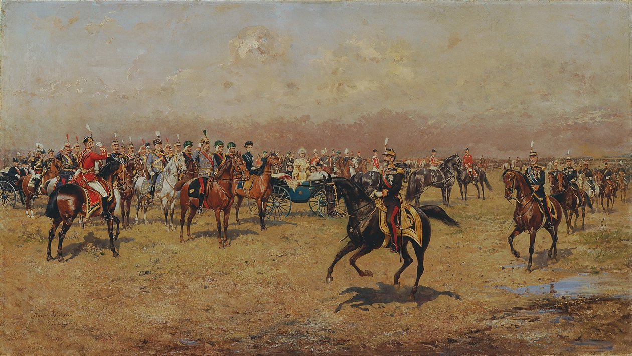 Militærparade foran kejser Franz Joseph I. af Thaddäus Ajdukiewicz