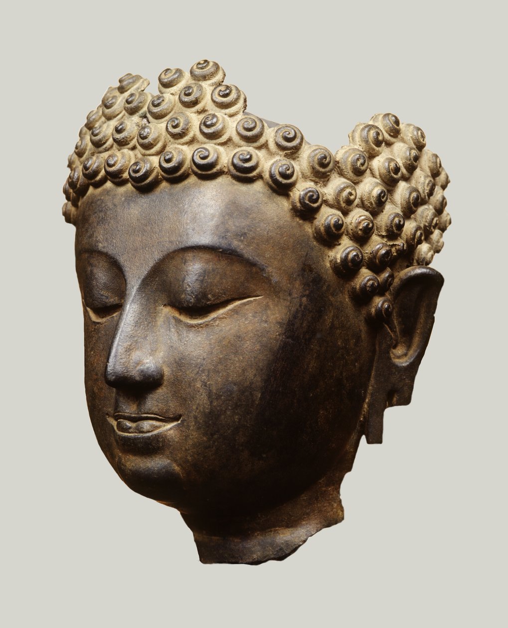 Buddha hoved, Lanna stil (bronze) af Thai School