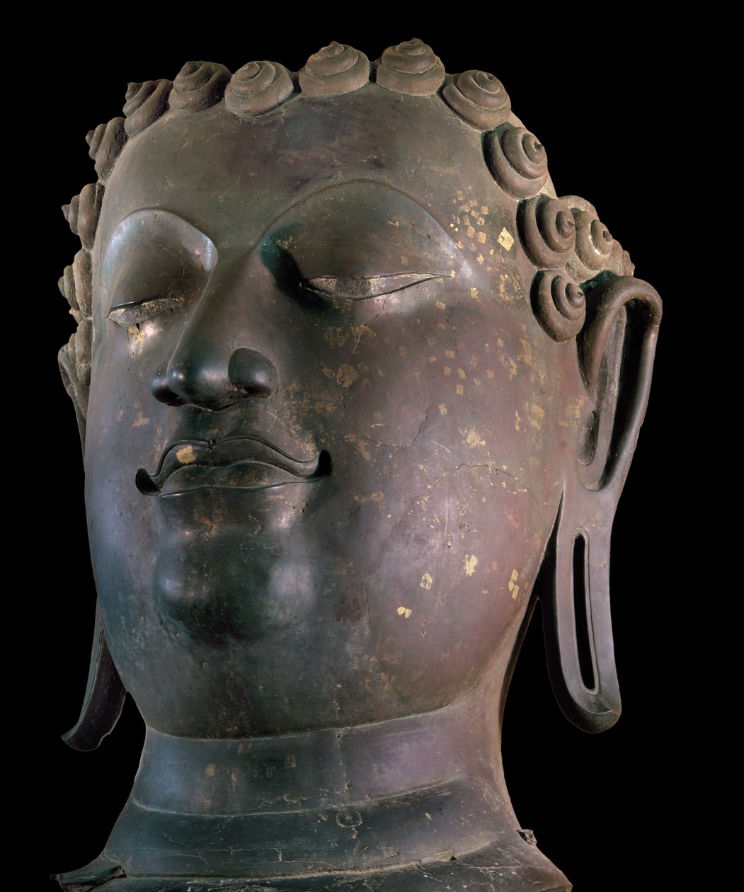 Kæmpe Buddha hoved, Lanna stil (bronze) af Thai School