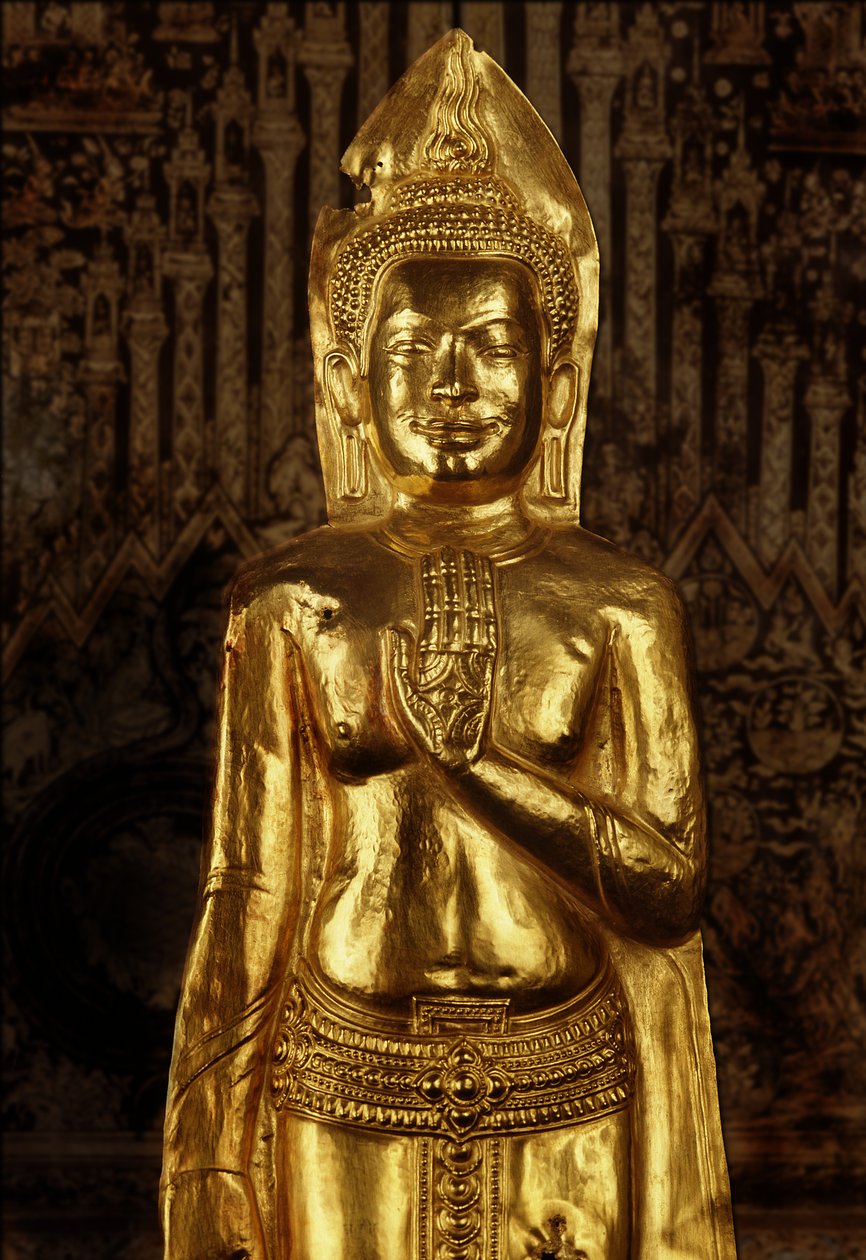 Stående Buddha, slutningen af det 13. - begyndelsen af det 14. århundrede (guld) af Thai School