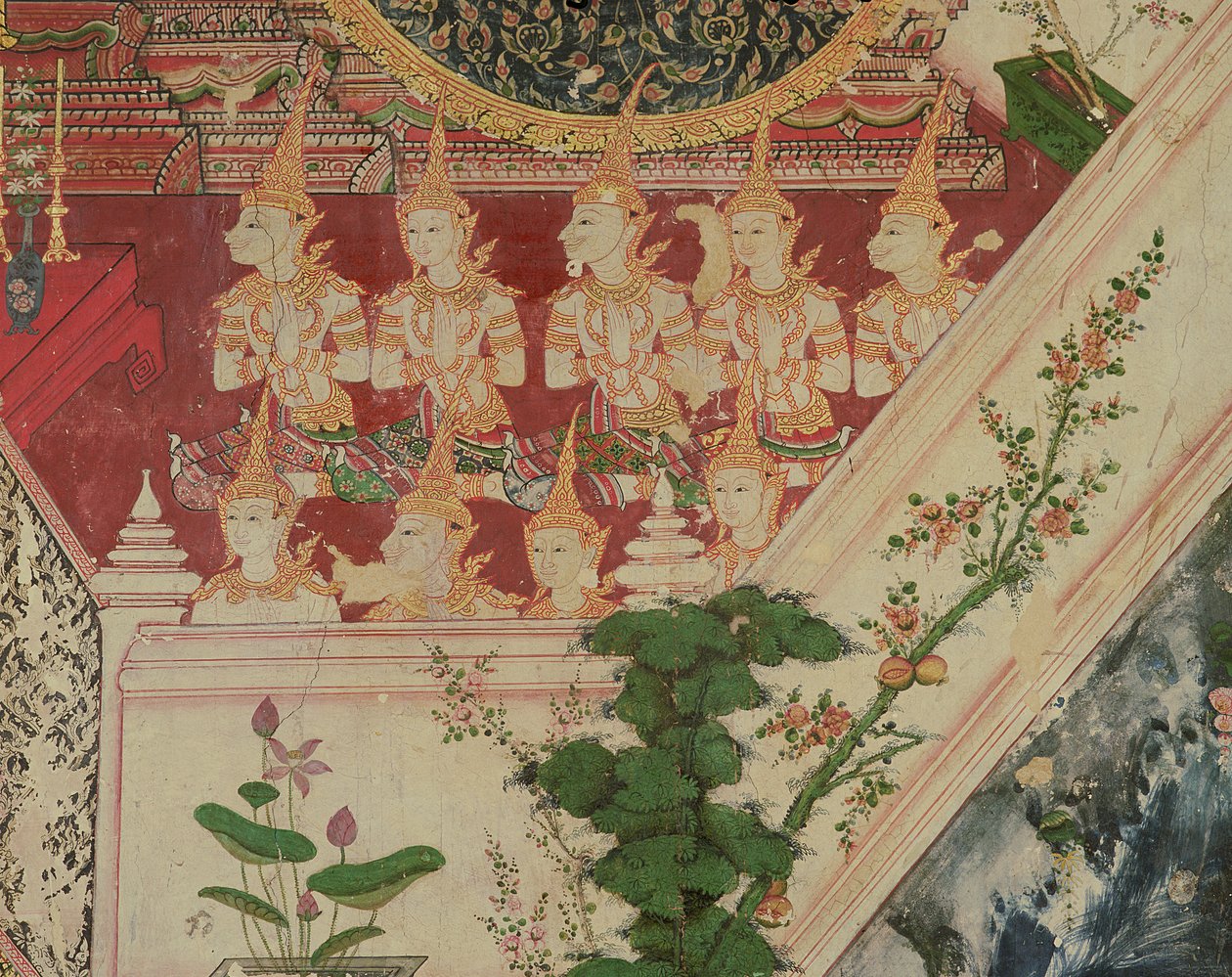Overnaturlige væsener i tilbedelse, Wat Suwannaram, Thonburi, 1831 af Thai School
