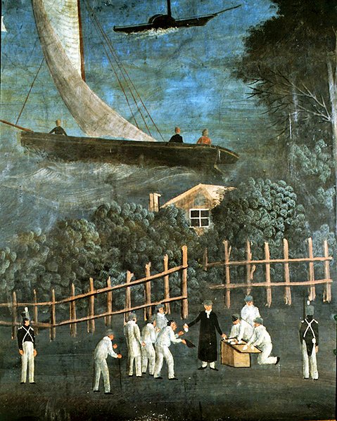 Vestlige handlende (fresco) af Thai School