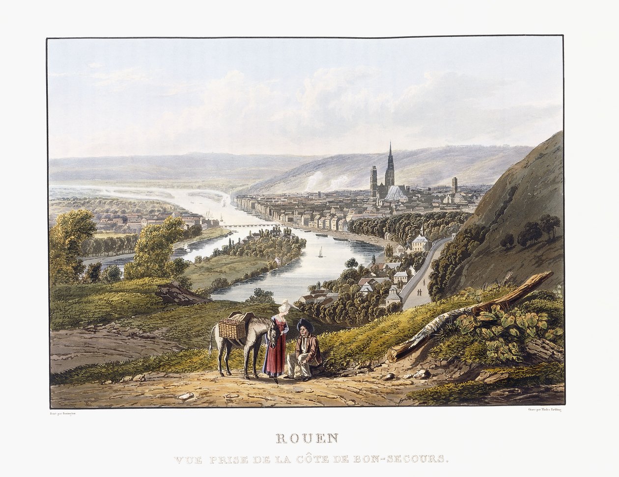 Rouen, set fra Bon-Secours, 1823-1826 af Thales Fielding