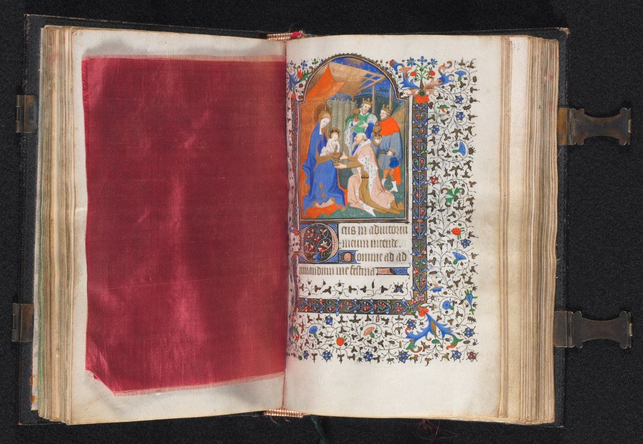 Timebog Brug af Paris: Fol. 66v, dekoreret kant, ca. 1420. af The Bedford Master