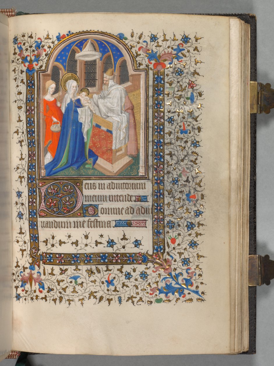 Timebog Brug af Paris: Fol. 72r, Præsentation ved templet, ca. 1420. af The Bedford Master