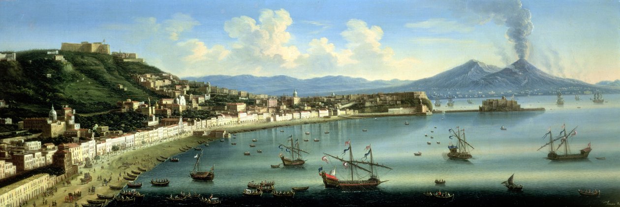 Napoli, fra Posillipos højder med Vesuv i det fjerne, 1740 af The Metropolitan Master