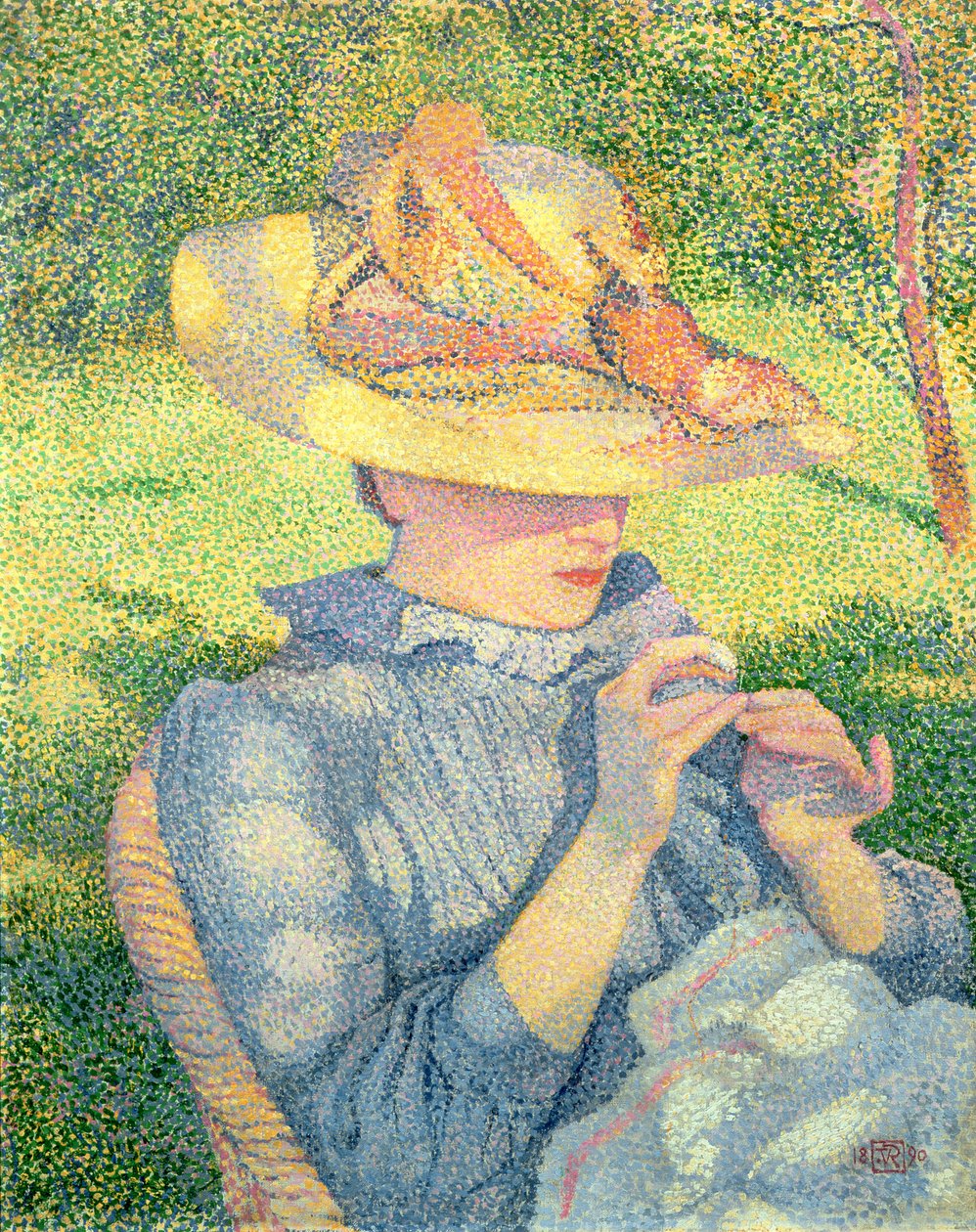 Stråhatten, 1890 af Théo van Rysselberghe