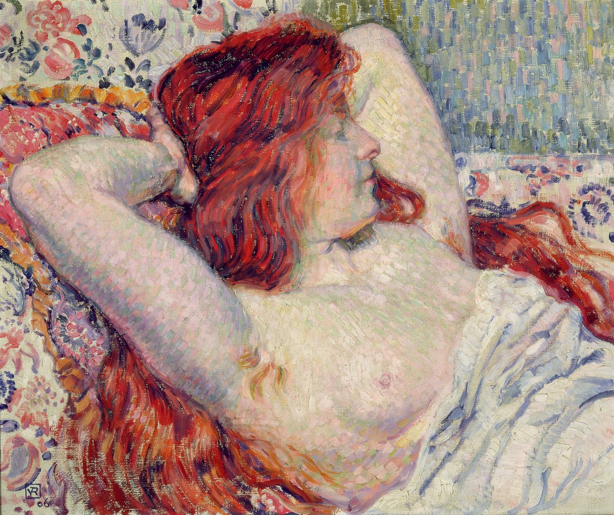 Kvinde med rødt hår, 1906 af Théo van Rysselberghe
