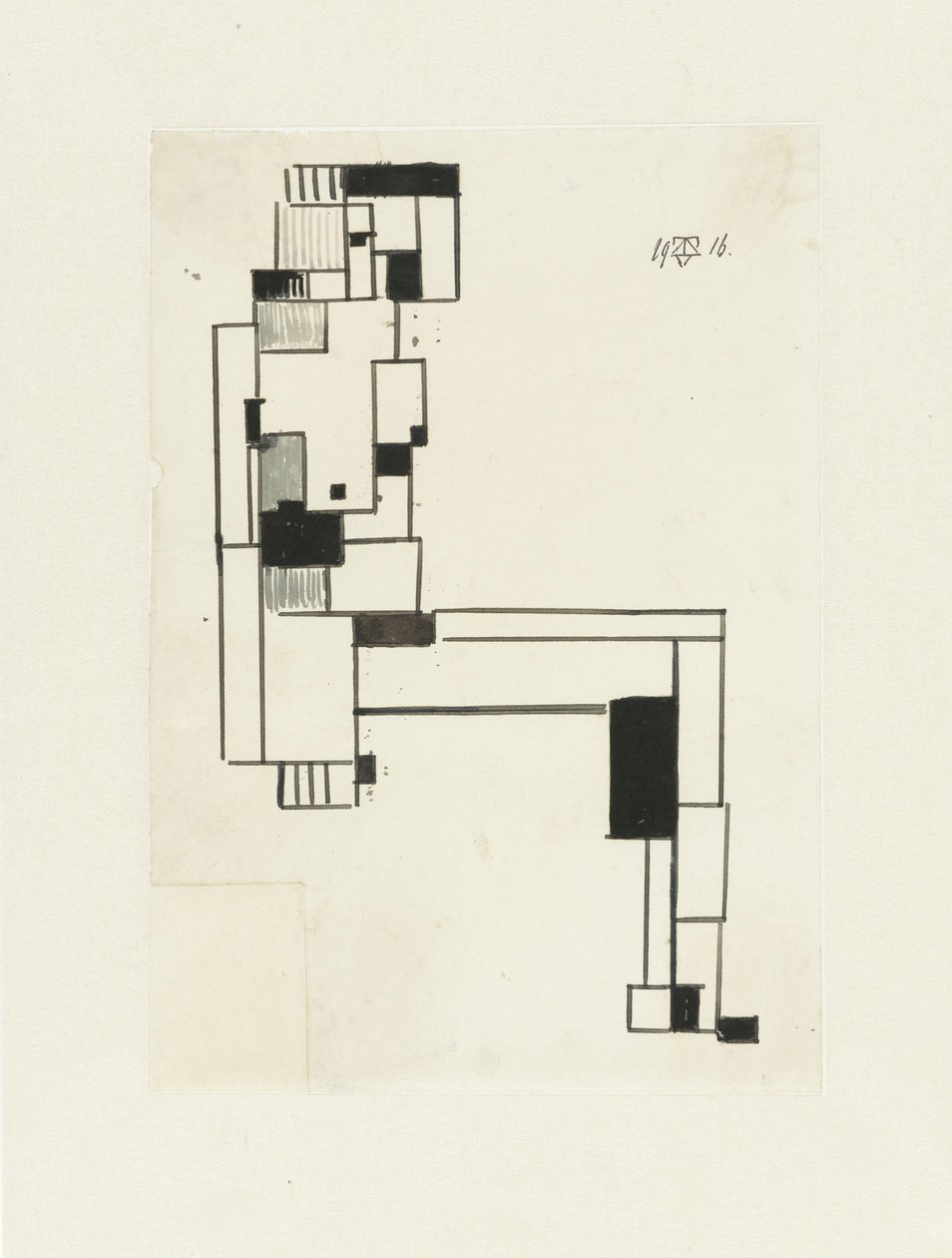 Siddende nøgen kvinde med hånden på hovedet Siddende nøgen kvinde af Theo van Doesburg (signed by artist)