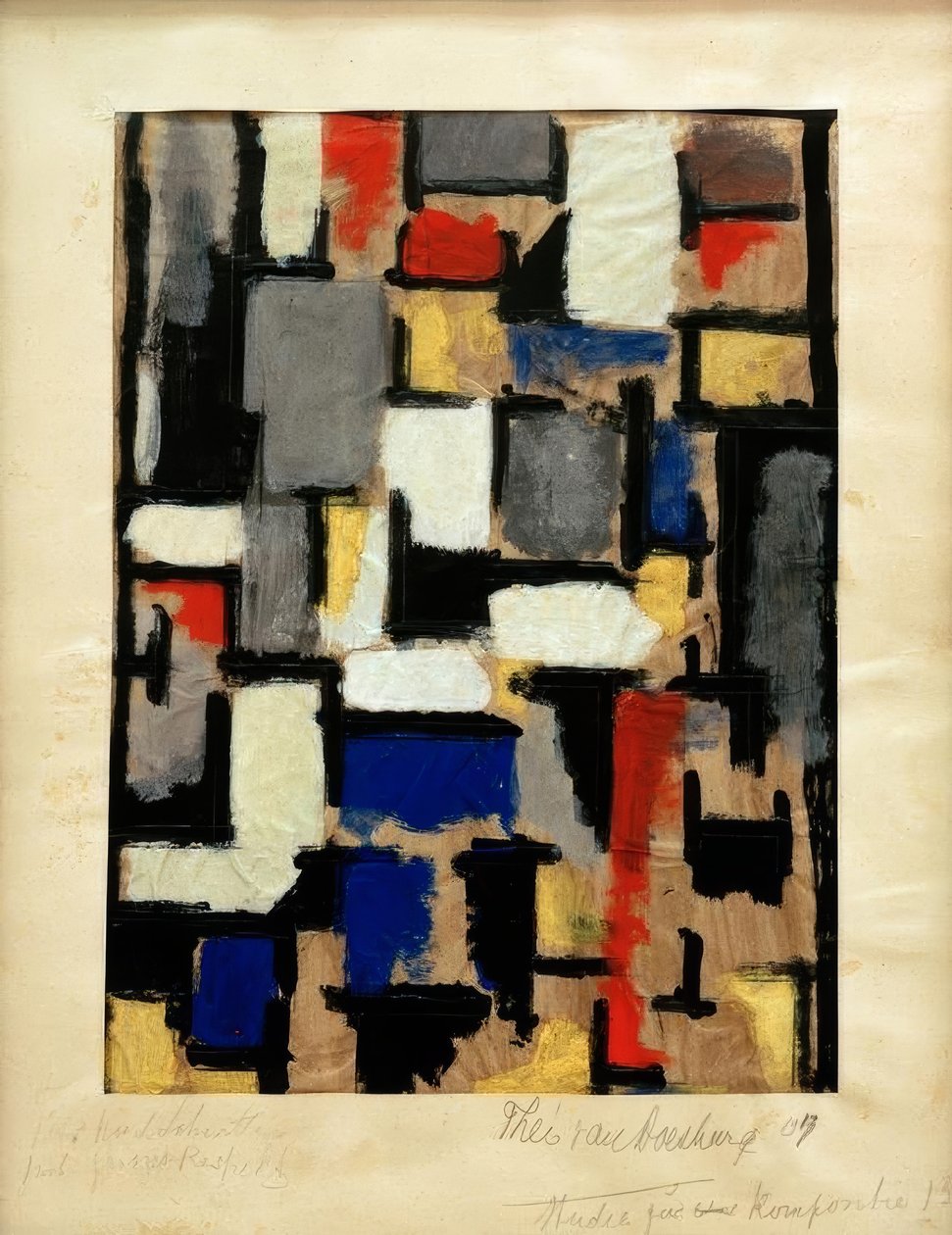 Lena i interiøret, studie til komposition XIII af Theo van Doesburg